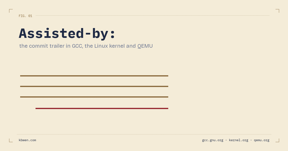 The Assisted-by trailer in GCC, the Linux kernel and QEMU