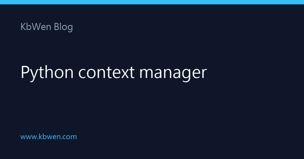 Python context manager