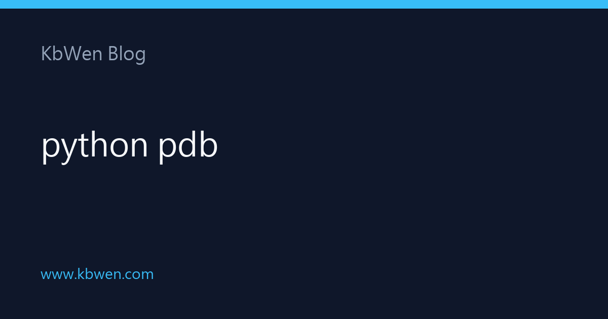 python pdb